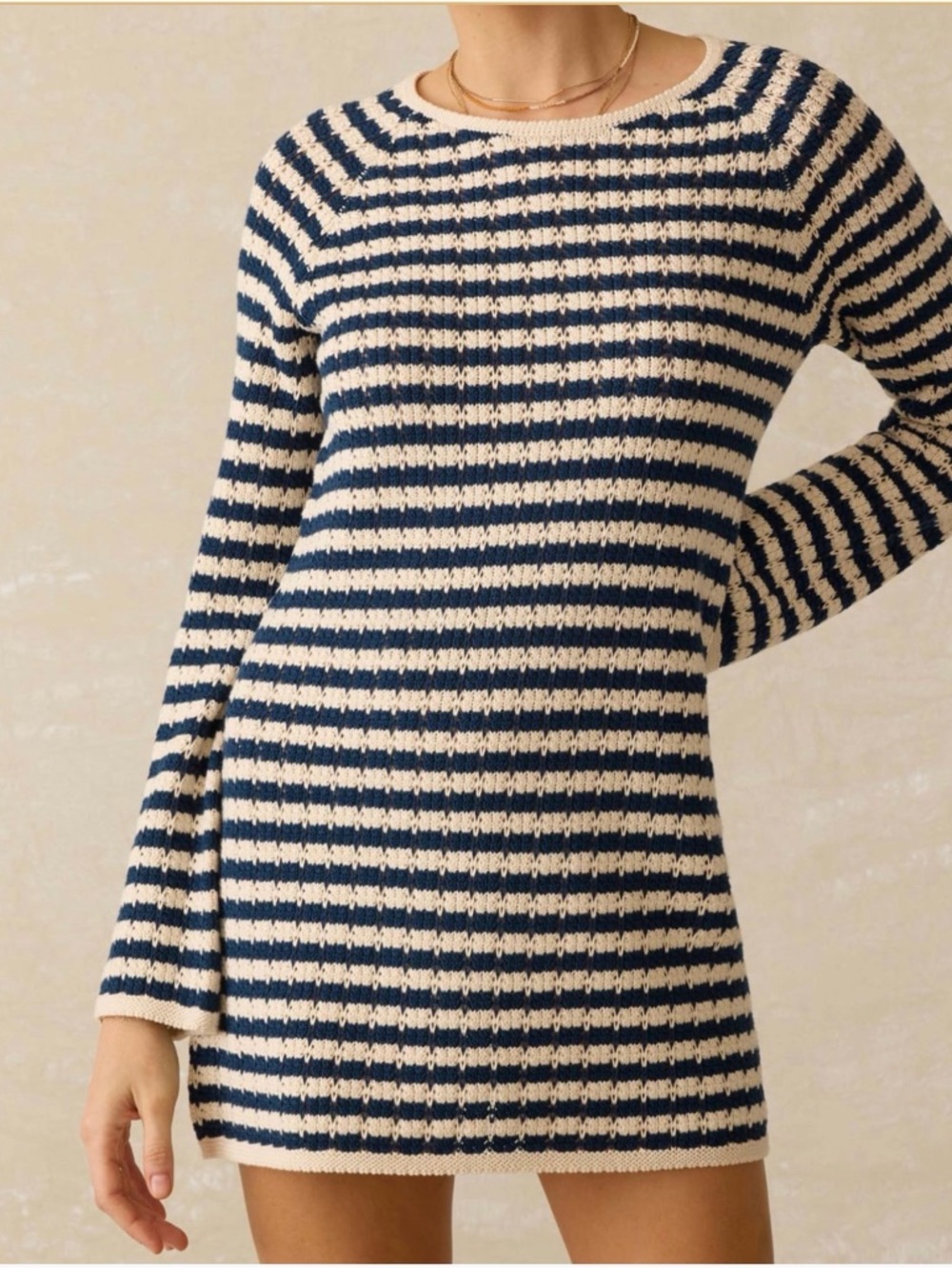 NWOT Faherty Seacoast Crochet Long-Sleeve Dress